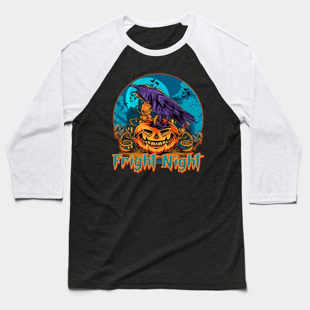 Fright Night Halloween Baseball T-Shirt by Nifty T Shirts